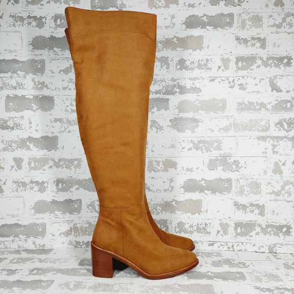 New Seychelles Tan Leather Over the Knee Boots M568 - Picture 4 of 12